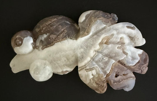 Moss Agate Goldfish Carving