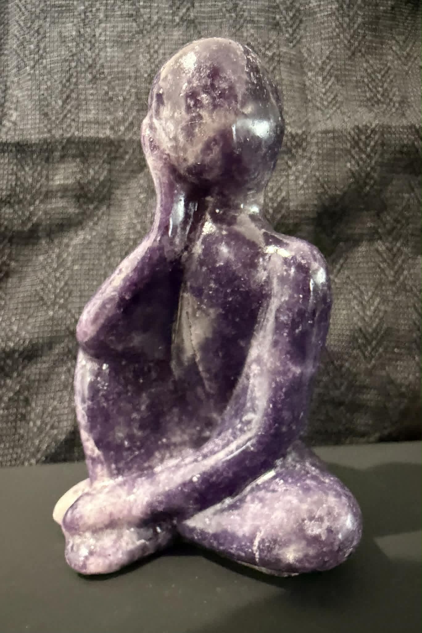 Lepidolite Thinking Man Carving