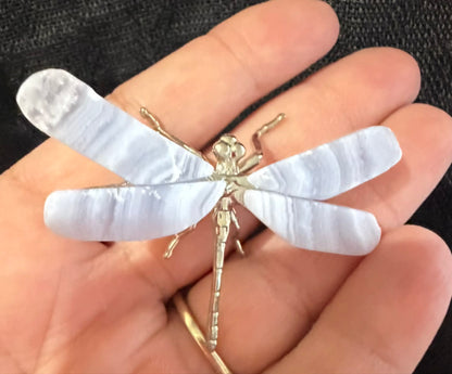 Blue Lace Agate Dragonflies