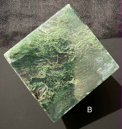 Moss Agate Cubes Self Standing